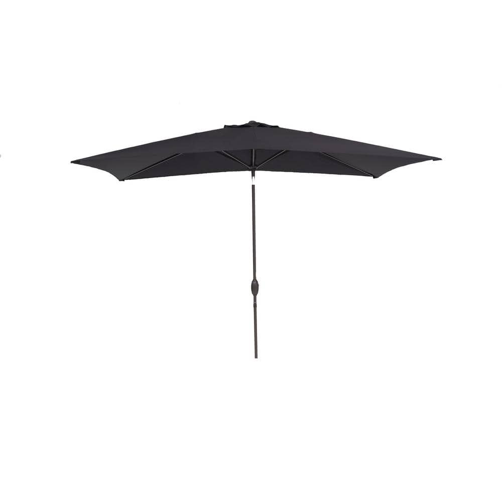 10 ft. x 6.5 ft. Rectangular Market Outdoor Patio Umbrella in Black