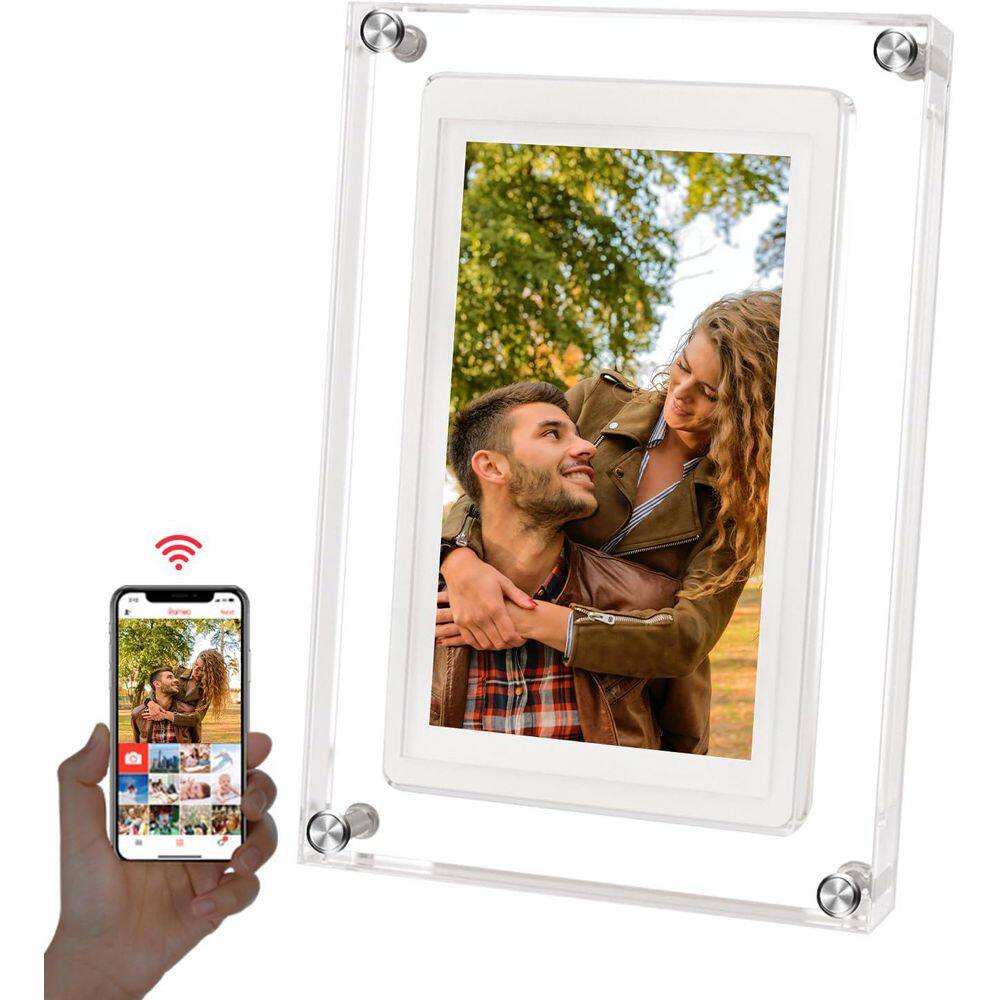 5 In. Digital Picture Frame-WiFi, 720x1280 HD IPS, 32GB Memory, Photo & Video Sharing via App