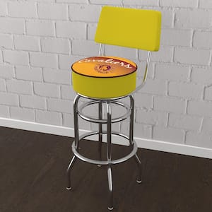 Cleveland Cavaliers Hardwood Classics 31 in. Yellow Low Back Metal Bar Stool with Vinyl Seat