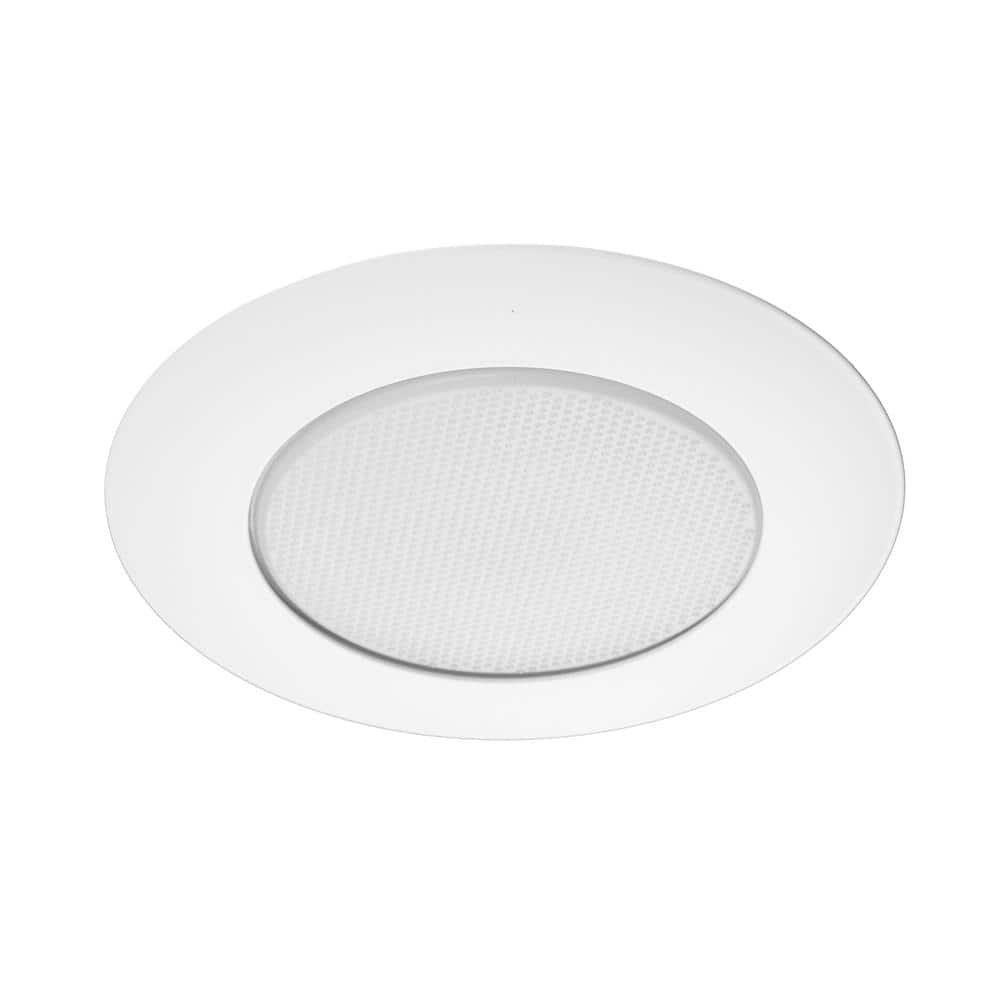 White Glass 6'' Shower Recessed Trim with Frosted Lens