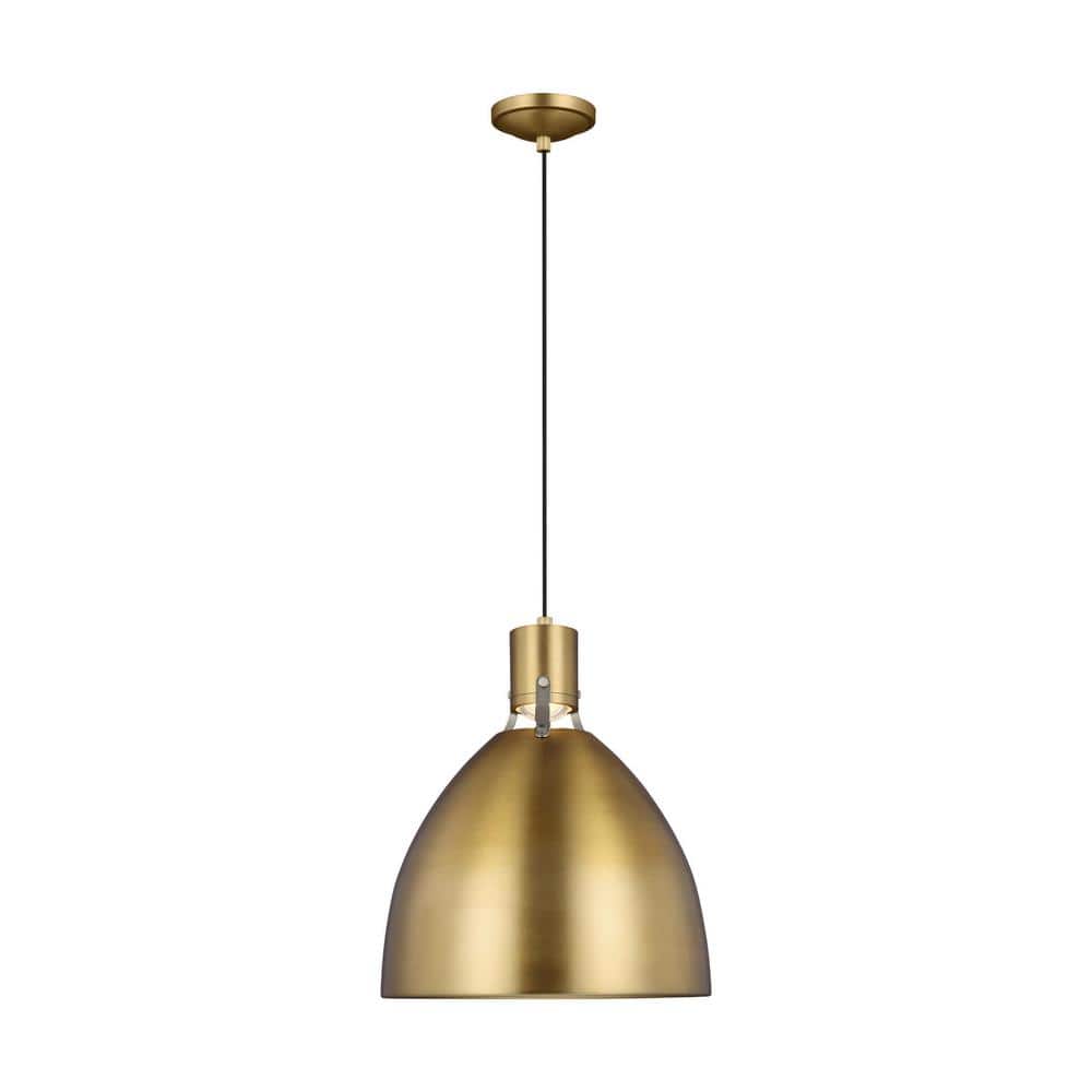 Brynne 19.75" Burnished Brass Minimalist LED Pendant Light