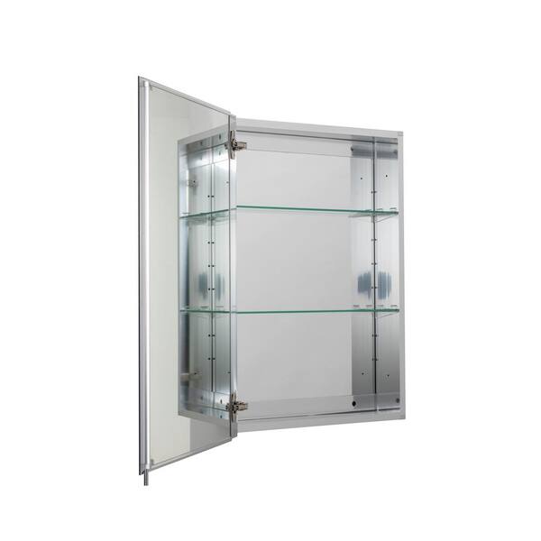 Croydex - 24 in. W x 30 in. H x 5-1/4 in. D Frameless Aluminum Recessed or Surface-Mount Medicine Cabinet with Easy Hang System
