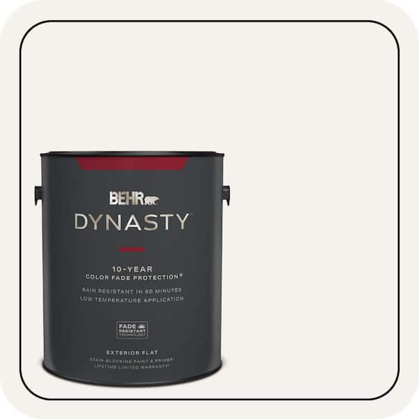 BEHR DYNASTY 1 gal. #PR-W14 Bit of Sugar Flat Exterior Stain-Blocking Paint & Primer
