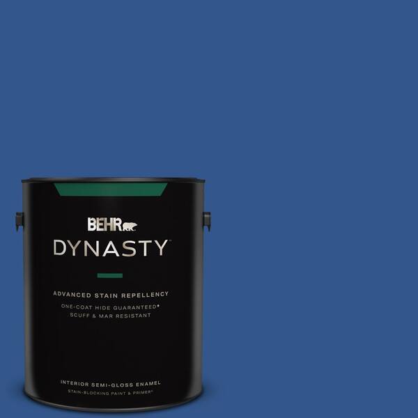 BEHR DYNASTY 1 gal. #PPU15-03 Dark Cobalt Blue Semi-Gloss Enamel Interior  Stain-Blocking Paint & Primer 365301 - The Home Depot