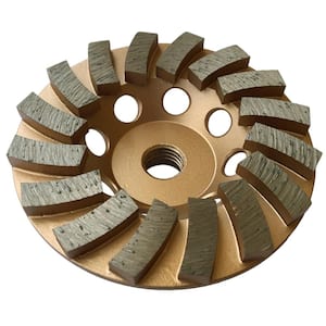 4 in. Diamond Grinding Wheel for Concrete and Masonry, 16 Turbo Segments, 5/8 in.-11 Threaded Arbor
