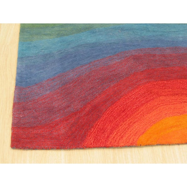 Lollipop Hand-Tufted Wool Contemporary Desertland Area Rug, 5' x 8'