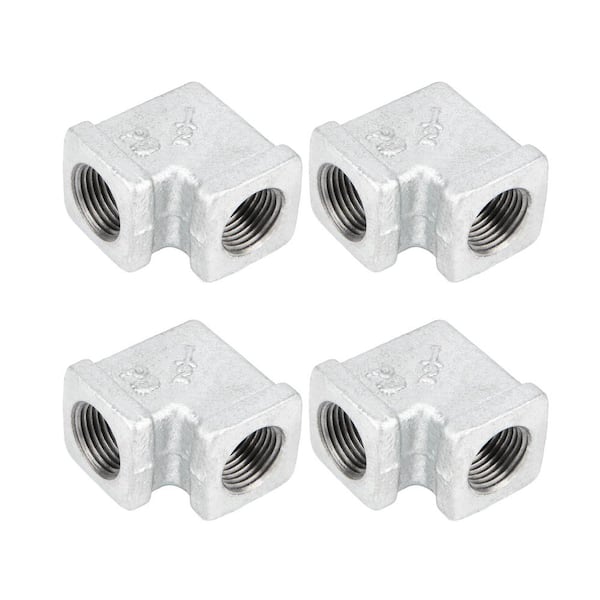 PIPE DECOR 1/2 in. Galvanized Iron 90° FPT x FPT Square Elbow Fitting (4-Pack)