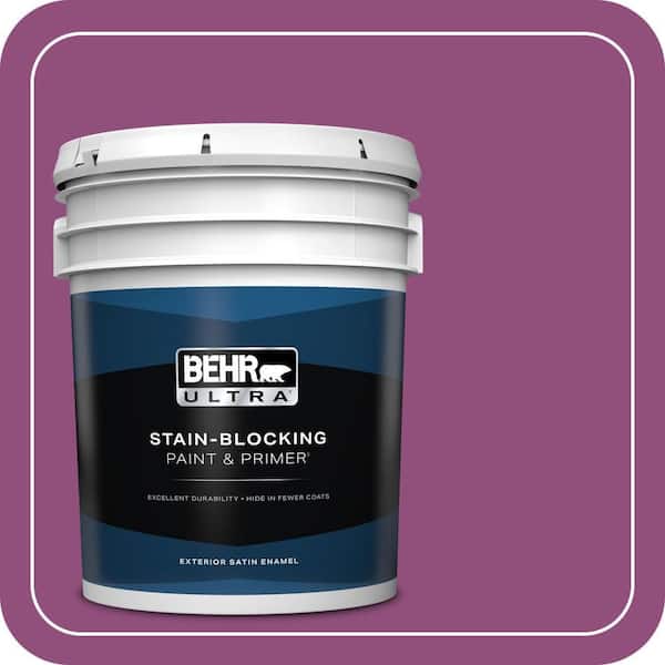 BEHR ULTRA 5 gal. #P110-7 XOXO Satin Enamel Exterior Paint & Primer
