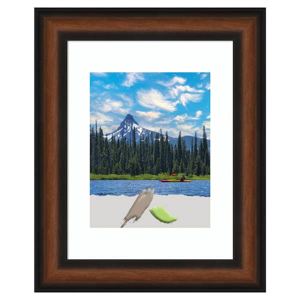 Amanti Art Yale Walnut Picture Frame Opening Size 11 x 14 in. (Matted To 8 x 10 in.)