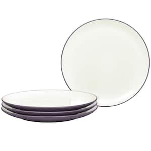 Colorwave Plum 8.25 in. (Purple) Stoneware Coupe Salad Plates, (Set of 4)