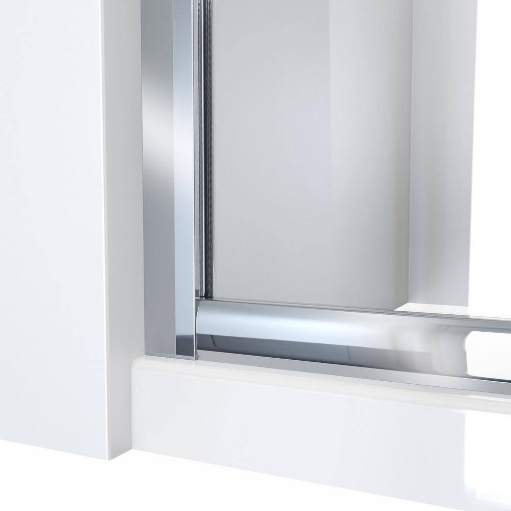 Levantine 56-60 x 72 Chrome Semi-Frameless Sliding Shower Door