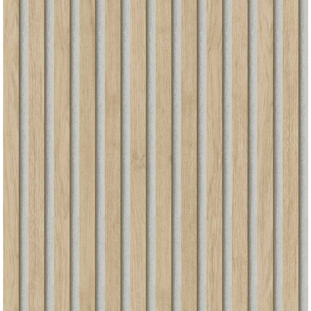 Natural Brown Slat Wood Wallpaper Sample