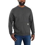 Men's Large Tall Carbon Heather Cotton/Polyster Force Relaxed Fit Light-Weight Crewneck Sweatshirt