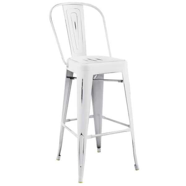 MODWAY Promenade White Bar Side Stool