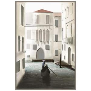 "Venice Moment" by Omar Escalante 1-Piece Floater Frame Canvas Transfer Travel Art Print 33 in. x 23 in.