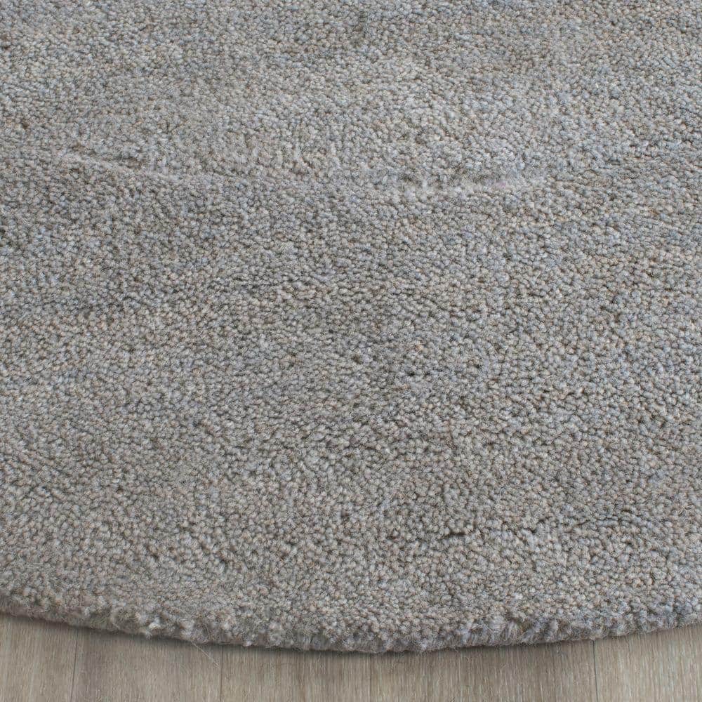 Himalaya Gray Round Hand-Tufted Wool Area Rug, 8'