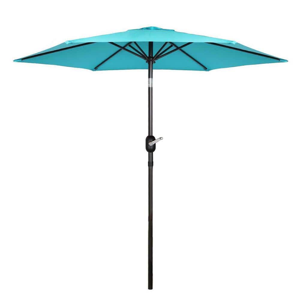 TIRAMISUBEST 7.5 ft. Outdoor Market Patio Umbrella in Blue W12XY1551540