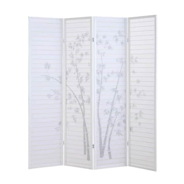 Miscool Avex 71 in. Wood Garden Fence 4-Panel Folding Privacy Screen