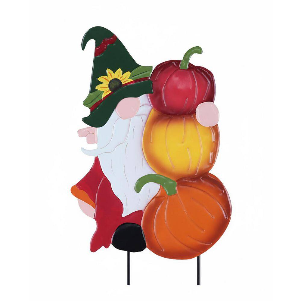 Metal Gnome with Stacked Pumpkins Fall Garden Stake Outdoor Autumn and Thanksgiving Decor price history on PriceWatchPro
