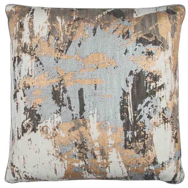 Donny Osmond Home Gray Multicolored Geometric Polyester 20 in. x 20 in. Throw Pillow