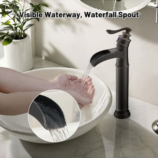 Single Hole Single Handle Vessel Sink Faucet in Oil Rubbed Bronze