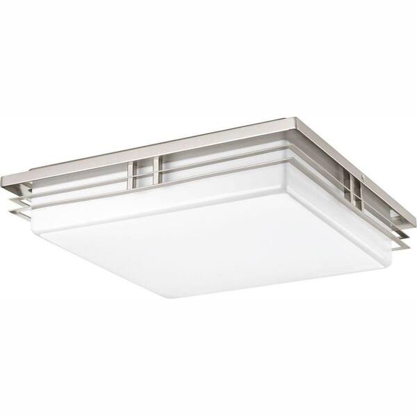 Progress Lighting 18 in. Helm Collection 3-Light Brushed Nickel Integrated LED Flush Mount