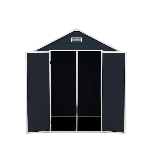 6 ft. W x 6 ft. D Resin Storage Shed 12 mm Thick High Quality pp Board HD Window Water  Rust Proof Dark Grey (36 sq. ft)