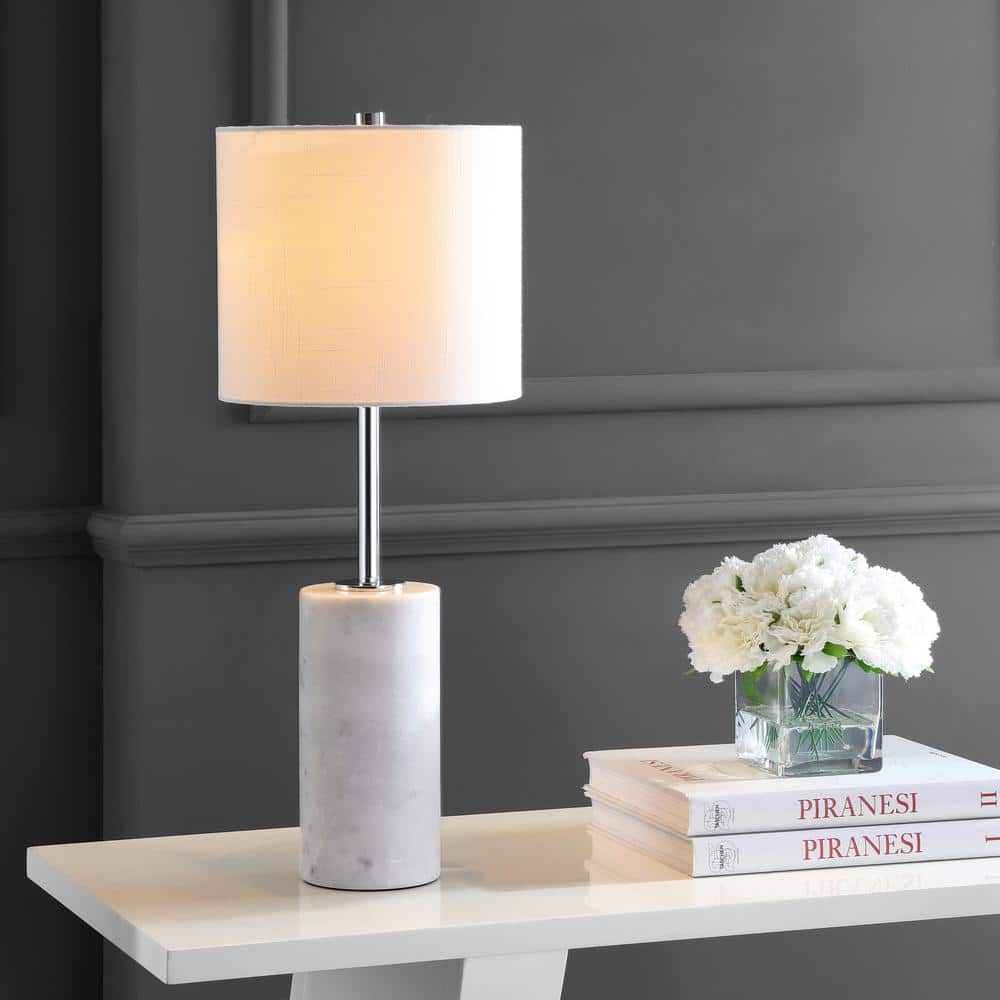 Aksel 25.5 in. White/Chrome Marble LED Table Lamp price history on PriceWatchPro