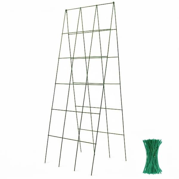 48 in. Metal A-Frame Foldable Trellis for Raised Beds, Vertical Support for Cucumbers Peas Climbing Vegetables