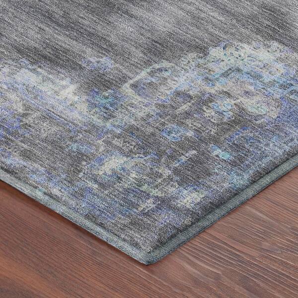 Mayfield Premium Machine Washable Abstract AMF2321 Graphite 10 ft. x 14 ft. Area Rug