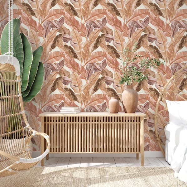 Russet Bahama Palm Vinyl Peel and Stick Wallpaper Roll (Covers 28 sq. ft.)