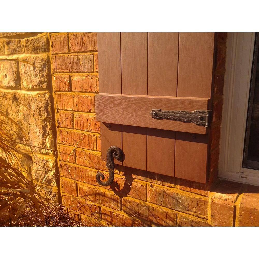 Gray Vinyl 71" Board-n-Batten Exterior Shutters with Installation Kit