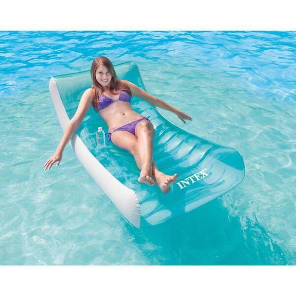 Inflatable Lounge Raft Bed Chair Floating Swimming Pool Chair Float Lounger 