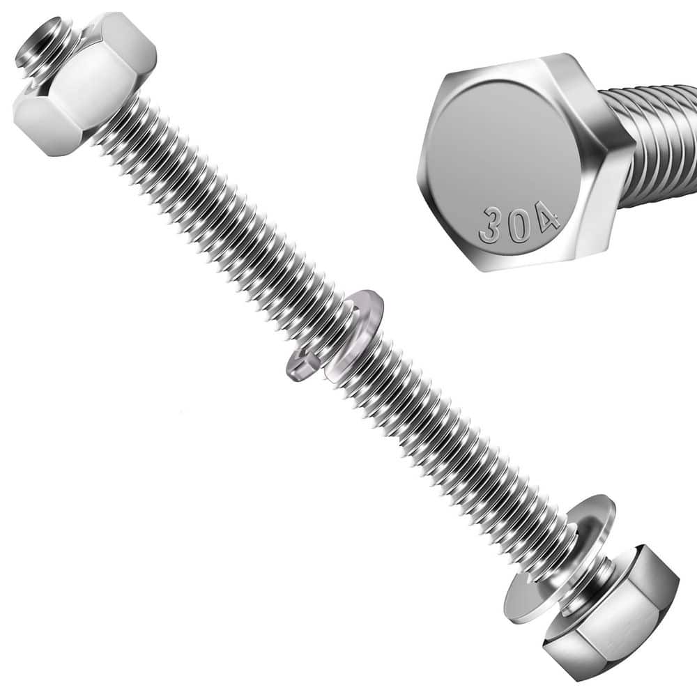 1/4 in.-20 x 3 in. Stainless Steel Hex Bolt with Nut, Washer and Lock Washer (10-Pack) price history on PriceWatchPro