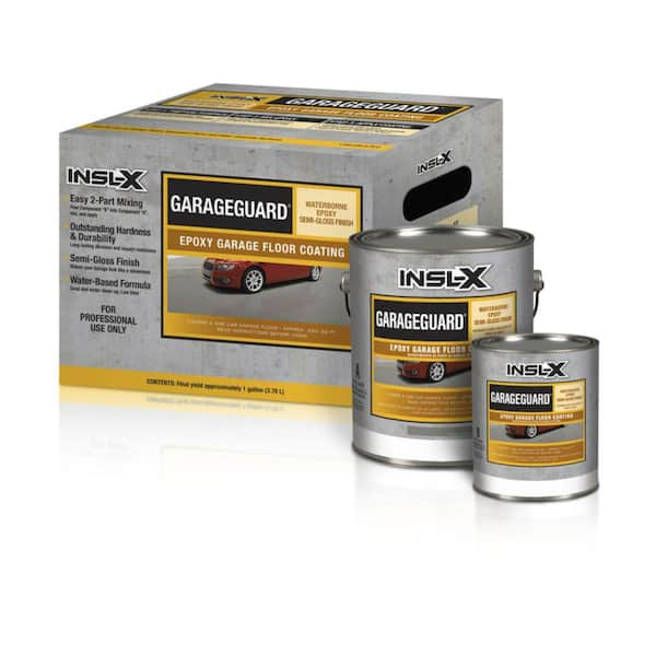 GarageGuard 1 gal. Semi-Gloss Gray Water-Based Waterborne Epoxy Floor Coat  Kit