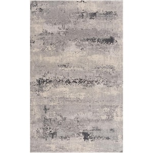 Vogue Grey (2 ft. x 4 ft.) - 2 ft. 3 in. x 4 ft. Modern Abstract Doormat Area Rug Entrance Floor Mat