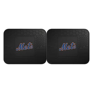 MLB New York Mets Black Heavy Duty 2-Piece 14 in. x 17 in. Vinyl Utility Mat