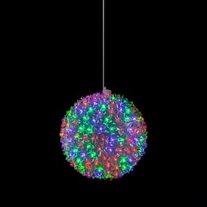 8 in. Dia Flashing Sphere Ornament With Multi-Colored LED Lights