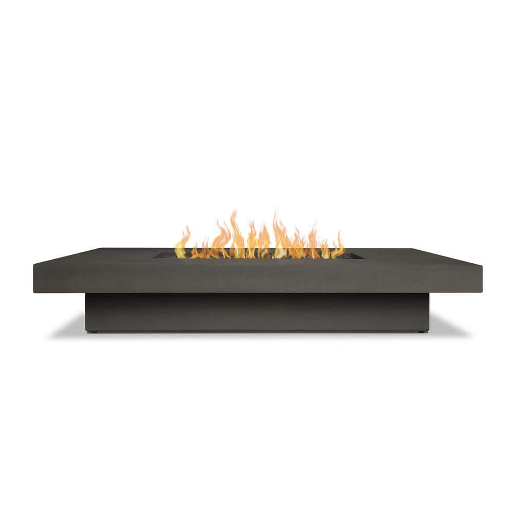 Carbon Gray 72" Rectangular Concrete Gas Fire Pit Table