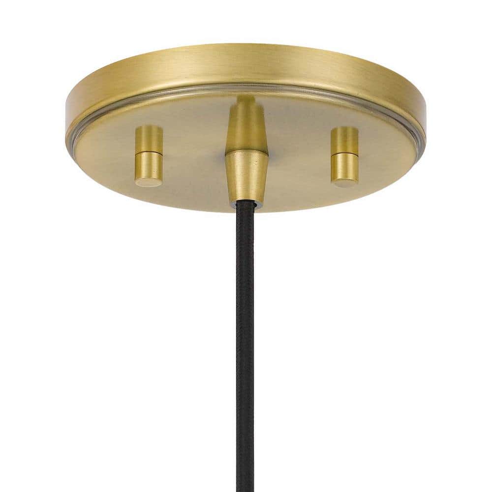 Hive 11" Vintage Brass and Gold Flakes Glass Pendant Light
