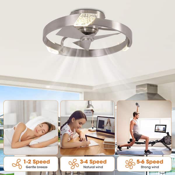Parrot Uncle 20 in. Indoor Modern Sand Nickel Flush Mount LED