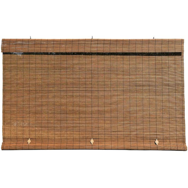 Bamboo Interior/Exterior Manual Roll-Up Shade Cordless Light Filtering 48 x 72 