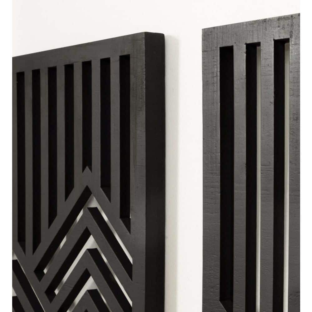 Montour Black Geometric Wooden Wall Art Plaque Set