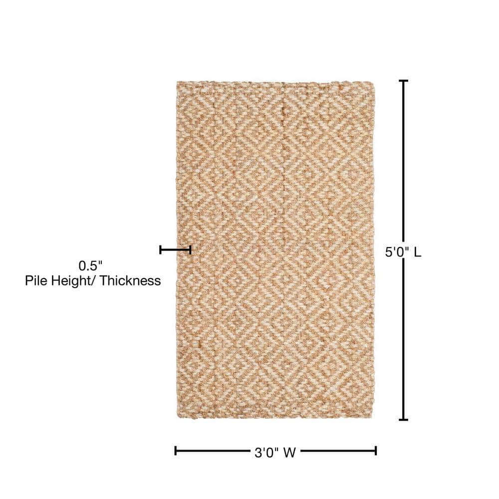 Ivory Natural Hand-Woven Jute & Sisal 3' x 5' Area Rug
