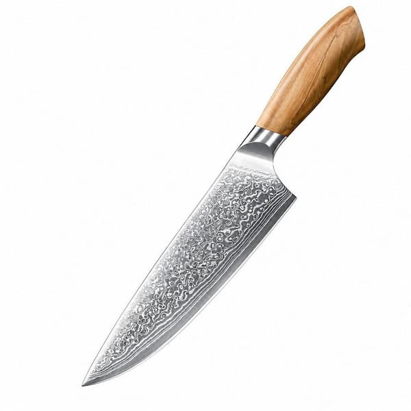 4.5 in. High-Carbon Steel Full Tang Steak Knives with Olive Wood Handle, German Kitchen Steak Knives (Set of 6)