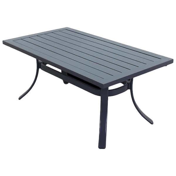 Santa Fe Alum Coffee Table with slat top