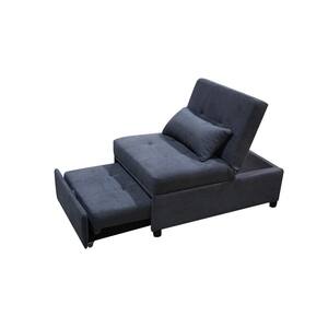 39.8 in. W Dark Gray Velvet Twin Size Sofa Bed