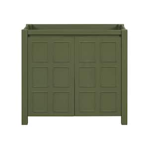 36 in. Bath Vanity Cabinet without Top in Green Unassembled