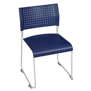 Principal Blue Stack Polypropylene Plastic Chairs (8-Pack)