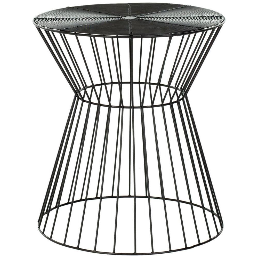 Adele Black Round Metal Wire Stool